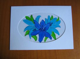 studio1world bahai inspired art - Diverse Flower cards - Art cards with glas paint